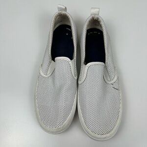 Sperry Slip On Sneakers Womens 9M White Perforated Loafers Boat Shoes Comfort‎